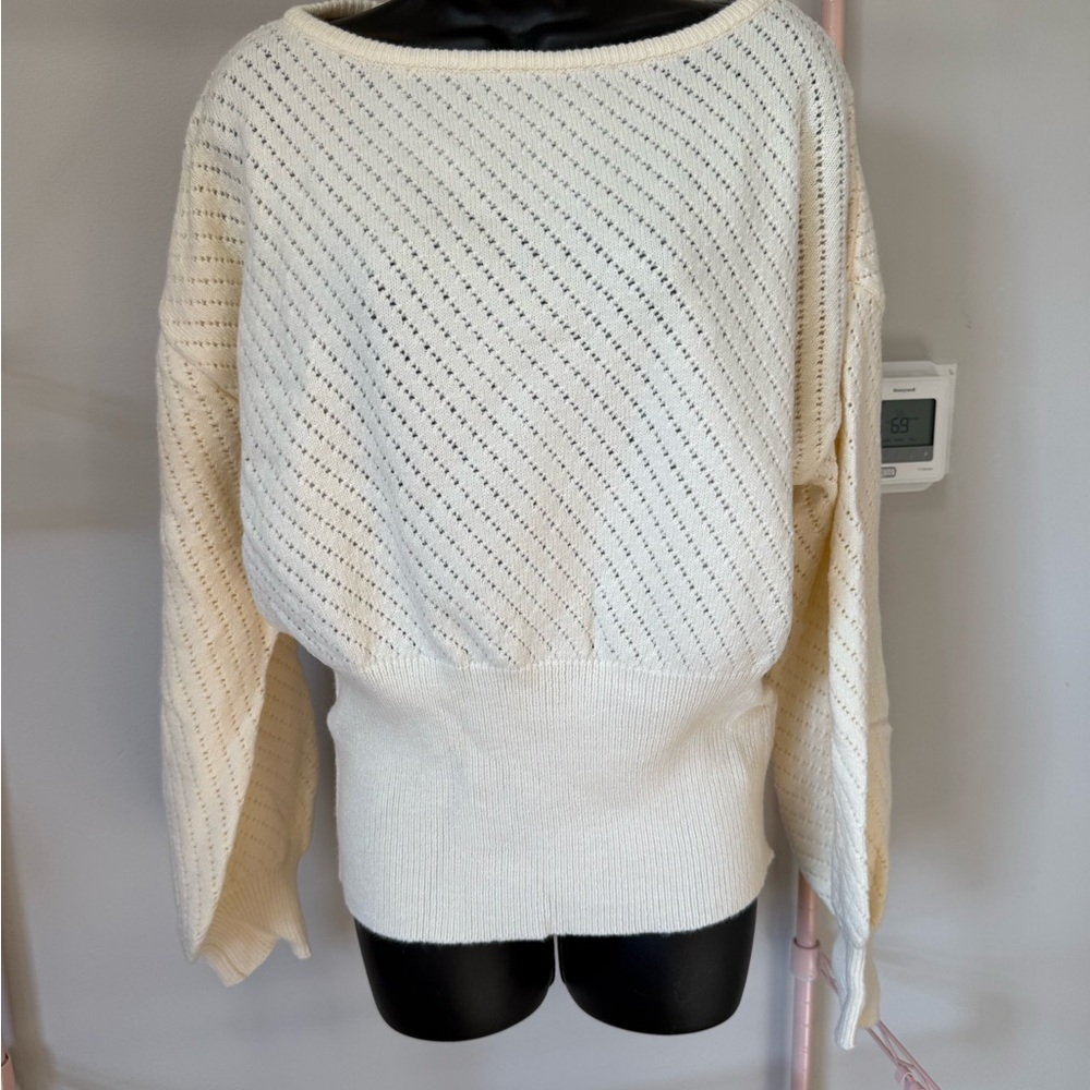 Cupshe Off-the-Shoulder Cream Sweater